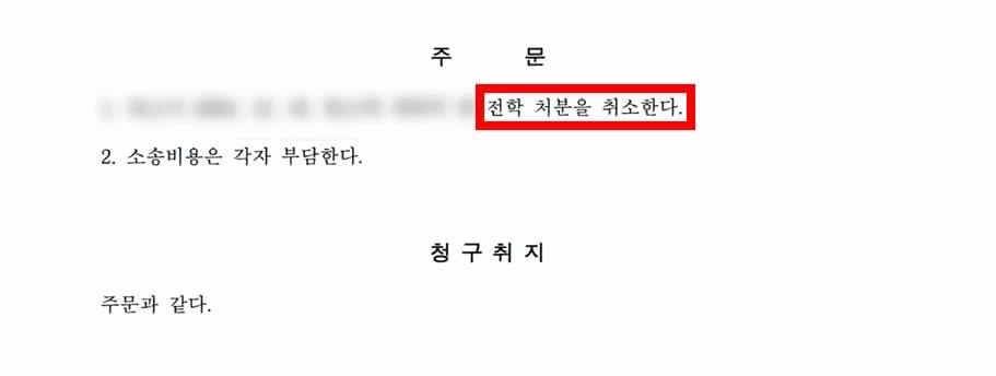 학교폭력징계 처분 대응해 8호 처분 취소